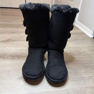 UGG Black Button-Accent Winter Boots